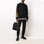 Свитер gradient slogan logo sweater men's black Off-White, черный - фото 2