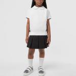 Футболка детская Burberry с клетчатым принтом, белый - фото 3