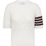 Топ 4 Bar Pointelle Knitted T Shirt THOM BROWNE, белый - фото