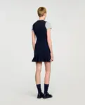 Короткое трикотажное платье 2 в 1 Sandro, темно-синий - фото 2