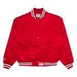 Куртка Supreme x Mitchell & Ness Satin Varsity Jacket Red, красный - фото 2