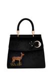 Сумка-шоппер FABLE ENGLAND DEER MOON EMBROIDERED, Black - фото