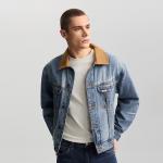 Lee Джинсовые куртки мужские Medium Blue Lapel Moderate Patch - фото 4