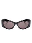 Солнцезащитные очки в овальной оправе Balenciaga Eyewear, черный - фото
