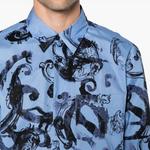 VERSACE JEANS COUTURE Мужская синяя рубашка - фото 6