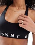 Бюстгальтер-бралетт DKNY с черным/белым логотипом - фото 4