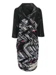 Платье с геометричным принтом и вставками Gemy Maalouf, черный - фото