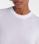 Топ с рубчиком Bottega Veneta, Chalk - фото 4