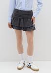 Юбка B.ANGEL STRIPED ELASTICATED WITH RUFFLES, Grey Black/Grey - фото