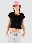 Футболка Urban Classics Cropped Button Up Rib T-Shirt, black - фото 3