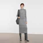 ELLE Платье с длинным рукавом Women's Medium Gray - фото 4