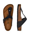 Шлепанцы кожаные Birkenstock Gizeh, черный - фото 4