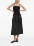 Платье миди без рукавов со сборками NEVER FULLY DRESSED, черный - фото