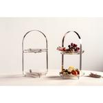 Этажерка CUCINA, 2 уровня - высота 32 см Многоярусная сервировочная этажерка для подачи и презентации Leonardo, серебристый/прозрачный - фото 3