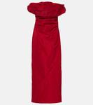 Платье миди из тафты Андреа Staud, Rouge - фото