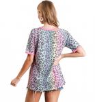 Леопардовый топ с рукавом реглан в разноцветном исполнении BiBi - фото 3