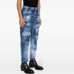 Прямые джинсы с потертостями DSQUARED 2, синий - фото 8