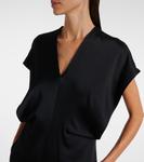 Сатиновое платье миди Stella McCartney, черный - фото 4