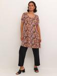 Топ-туника с янтарным цветочным принтом KAFFE, Multi - фото 3
