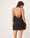 Платье-мини с ярусами ASOS DESIGN черного цвета - фото 3