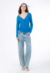 Кардиган basic line с v-образным вырезом Influencer, Azure - фото 2