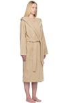 Бежевый махровый халат с капюшоном Tekla - фото 2
