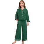 Детский комплект пижамы с длинным рукавом и брюками Inspire Chic, Green - фото