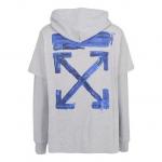 Толстовка back arrow printing drawstring gray Off-White, серый - фото