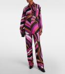 Шелковая саржевая рубашка Iride Pucci, Fuxia Marrone - фото 2