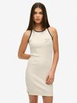 Рибленое танковое платье Athletic Essentials Superdry, Off White - фото 2