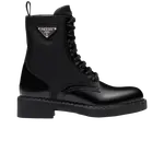 Ботинки Prada Wmns Brushed Leather and Re-Nylon Ankle Boot Black, черный - фото