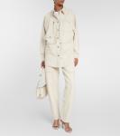 Джинсовая куртка с жемчугом Isabel Marant, экрю - фото 2