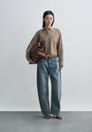 Блуза rag & bone MARIN CROPPED SHIRT, Brown - фото 2
