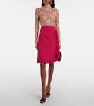 Мини-юбка с оборками Crepe Couture Valentino, Crystal Red - фото 2