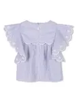 Полосатая блузка с оборками Chloé Kids, синий - фото 2