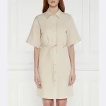 Платье с добавлением льна Calvin Klein, бежевый - фото