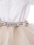 Платье с тюлевой вставкой Balmain Kids, белый - фото 3