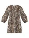 Платье мини с леопардовым принтом Ganni, коричневый - фото 4