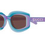 Солнцезащитные очки с геометрической оправой GUCCI, синий - фото 4