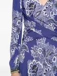 Платье миди с цветочным принтом ETRO, синий - фото 5