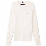 Джемпер Cable-knit Crew-neck Sweater Tommy Hilfiger, Ecru Ybh - фото