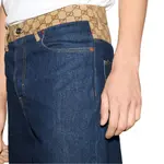 Джинсовые шорты с поясом Logo GUCCI, синий - фото 8