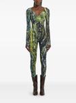 Roberto Cavalli комбинезон с принтом, зеленый - фото 2