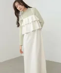 Многоярусное платье-комбинация Bab, цвет Ivory - фото 8