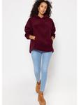 Пуловер SASSYCLASSY Oversize Teddy Pullover mit Kapuze, цвет Burgundy - фото 2