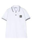 Stone Island Junior рубашка-поло из пике с нашивкой-компасом, белый - фото