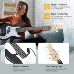 Электрогитара-бас Glarry GP с 5 струнами, черная - фото 5