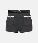 Вязаные шорты Self-Portrait, серый - фото