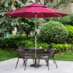 Комплект садовой мебели Green Water: 4 стула, стол круглый прозрачный 90 см, зонт, коричневый - фото 6