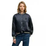 Бомбер Superdry Varsity Satin, синий - фото